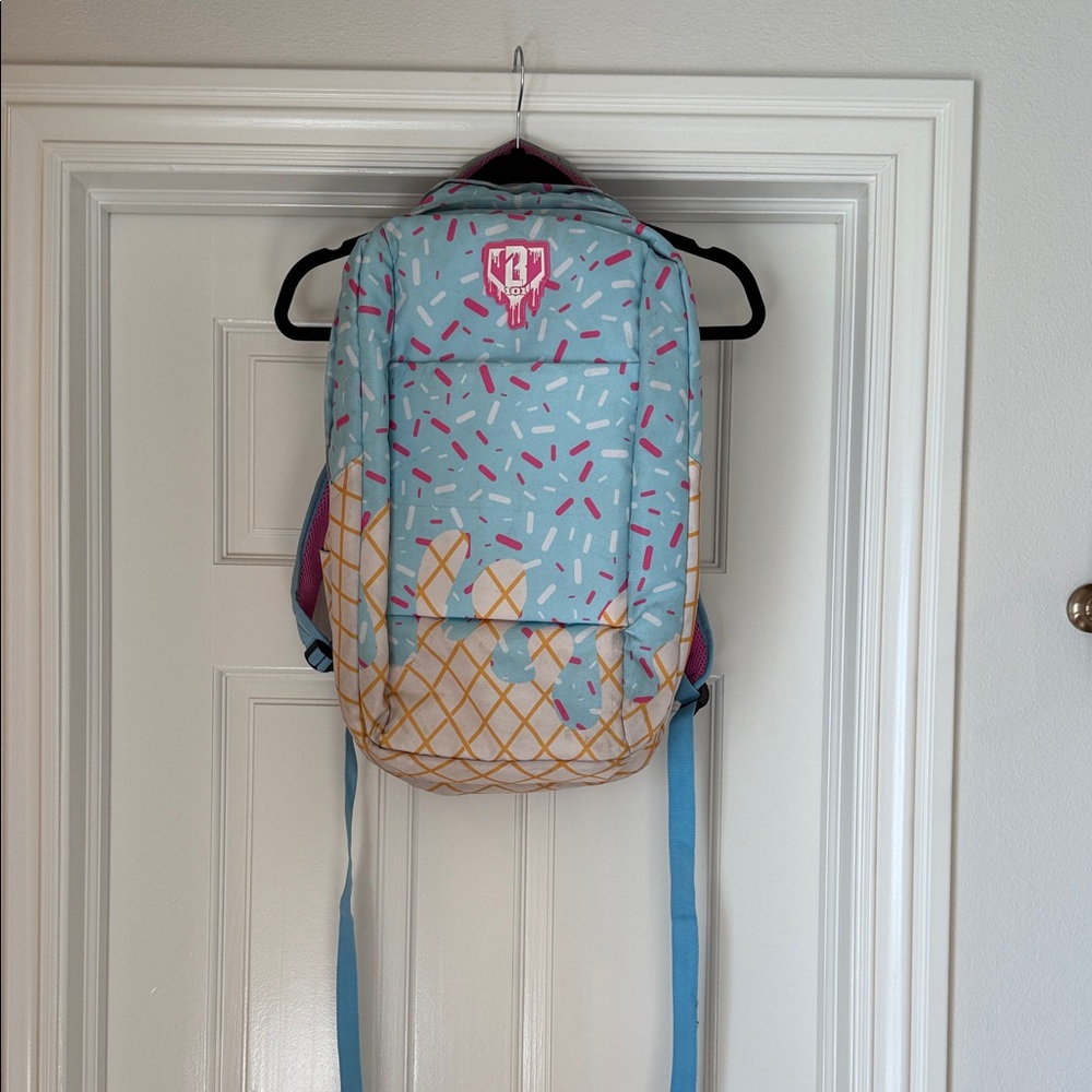 Blue and Yellow Kids Backpack with Sprinkle Design